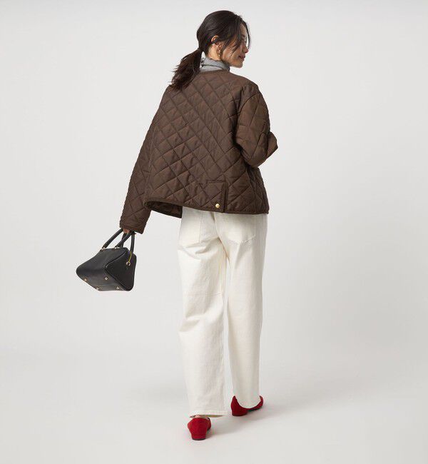 UNITED ARROWS green label relaxing「【別注】＜Traditional Weatherwear＞ARKLEY Aライン キルティング ショート コート」|ノーカラーコート|