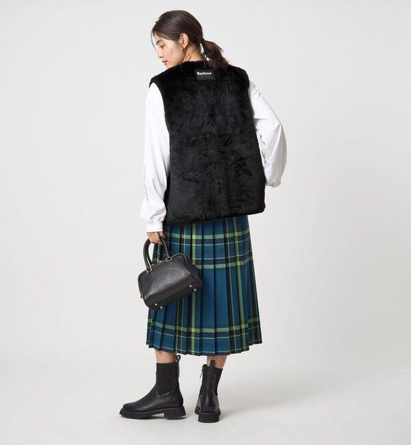 UNITED ARROWS green label relaxing「【別注】＜Barbour＞コーデュロイ&times;フェイクファー リバーシブル ベスト」|ベスト・ジレ|