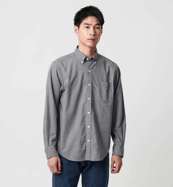 UNITED ARROWS green label relaxing「ナチュラルフィット ボタンダウン シャツ」|シャツ・ブラウス|MD.GRAY