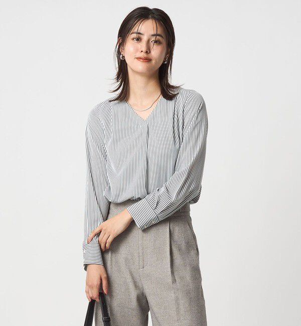 UNITED ARROWS green label relaxing「肩タック Vネック ブラウス マシンウォッシャブル UVカット」|シャツ・ブラウス|その他1