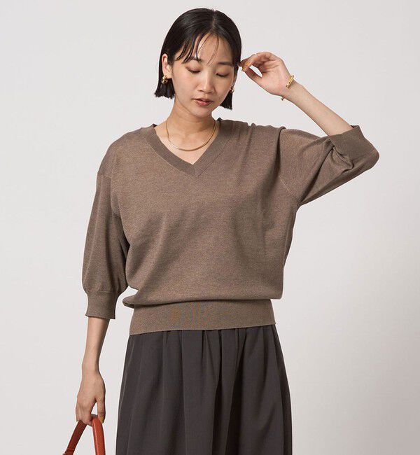UNITED ARROWS green label relaxing「ブライトフォルム Vネック ニット プルオーバー」|ニット・セーター|MD.BROWN