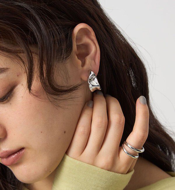 UNITED ARROWS green label relaxing「プレート フープ イヤリング」|イヤリング|SILVER
