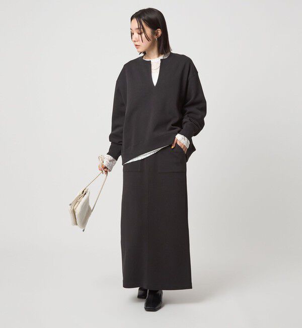 UNITED ARROWS green label relaxing「【WEB限定】＜at ease＞ダブルフェイス タイト スカート」|タイト|