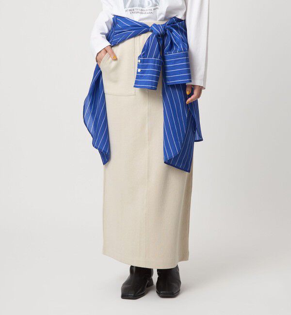 UNITED ARROWS green label relaxing「【WEB限定】＜at ease＞ダブルフェイス タイト スカート」|タイト|