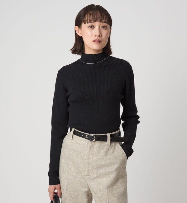 UNITED ARROWS green label relaxing「ウール リブ ボトルネック ニット プルオーバー ウォッシャブル」|ニット・セーター|