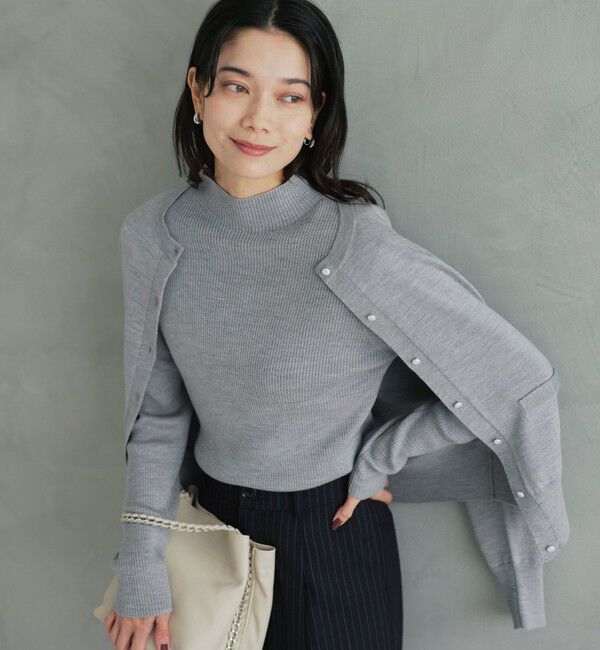 UNITED ARROWS green label relaxing「ウール リブ ボトルネック ニット プルオーバー ウォッシャブル」|ニット・セーター|