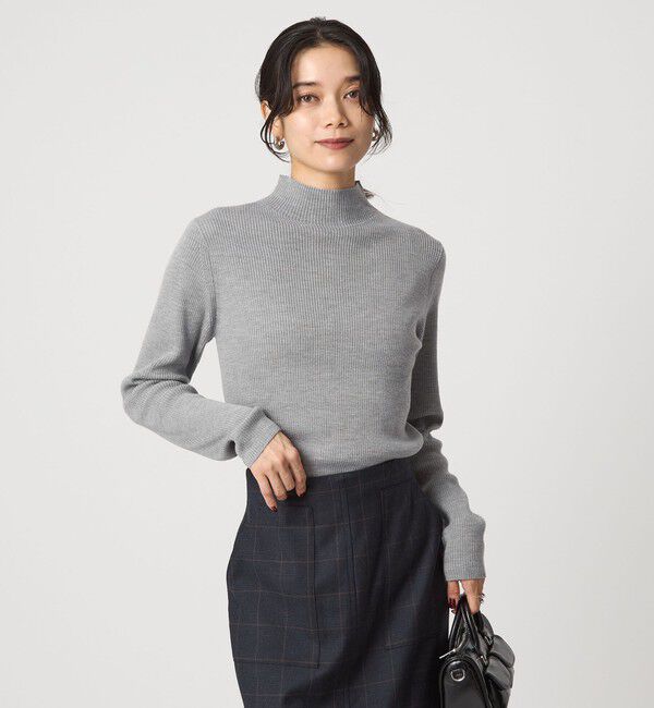 UNITED ARROWS green label relaxing「ウール リブ ボトルネック ニット プルオーバー ウォッシャブル」|ニット・セーター|