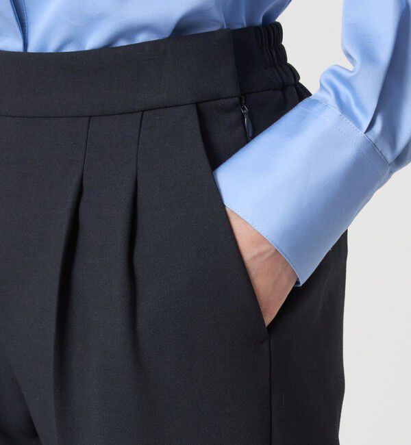 UNITED ARROWS green label relaxing「［size SHORT/TALLあり］ダブルクロス テーパード パンツ ウォッシャブル ストレッチ」|スラックス|