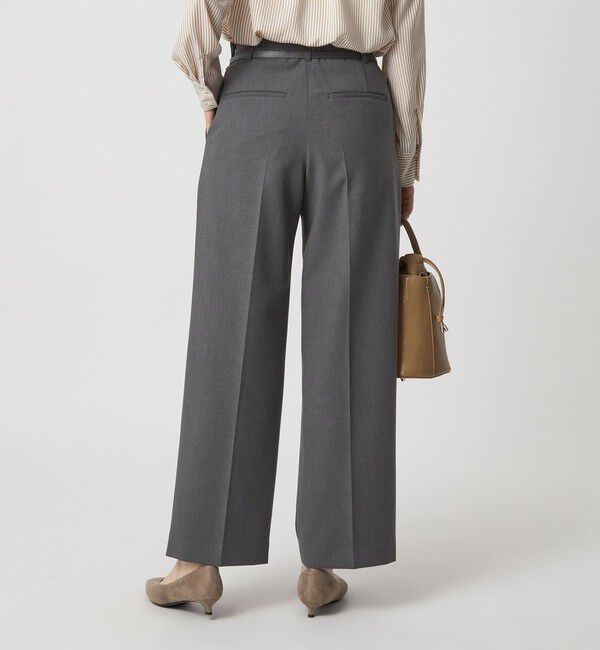 UNITED ARROWS green label relaxing「［size SHORT/TALLあり］ダブルクロス ワイド パンツ ウォッシャブル ストレッチ」|スラックス|