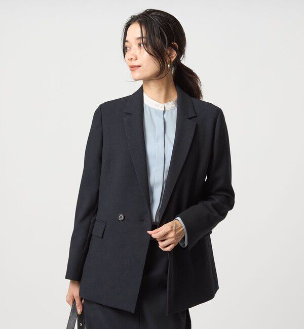 UNITED ARROWS green label relaxing「ダブルクロス ダブル ジャケット ウォッシャブル ストレッチ」|テーラードジャケット|