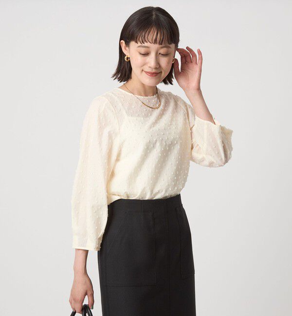 UNITED ARROWS green label relaxing「ドットジャカード ブラウス」|シャツ・ブラウス|