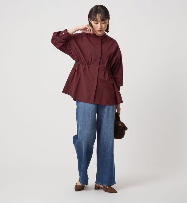 UNITED ARROWS green label relaxing「ウエスト ギャザー ハオリ ロングスリーブ シャツ」|シャツ・ブラウス|