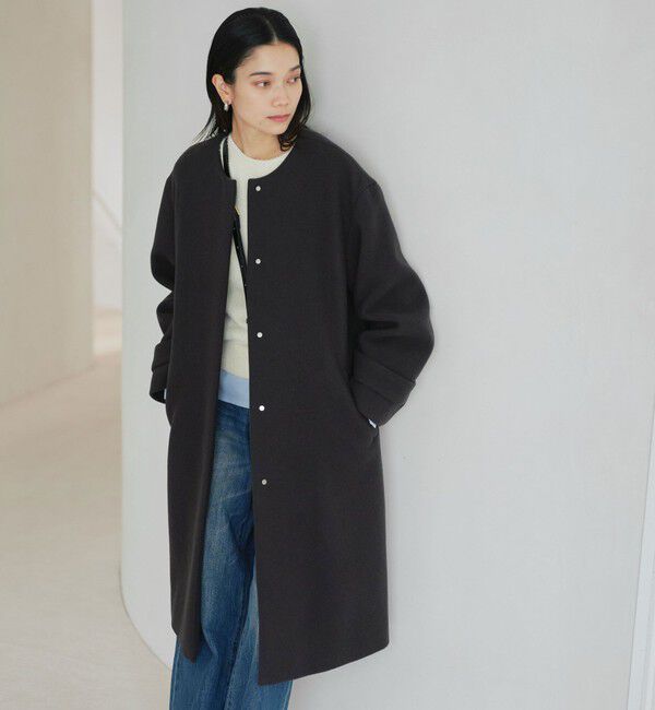 UNITED ARROWS green label relaxing「［size SHORTあり］SENTDALE WOOL セントデールウール ノーカラー コート」|ノーカラーコート|