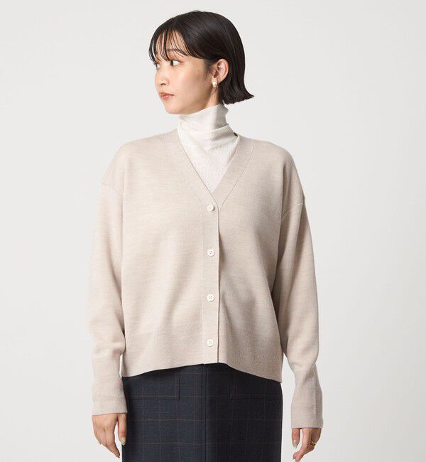 UNITED ARROWS green label relaxing「ウール スムース Vネック カーディガン ウォッシャブル」|カーディガン|