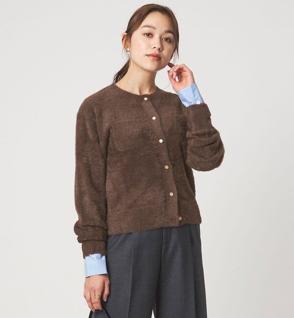 UNITED ARROWS green label relaxing「フラッフ フェザーヤーン ニット カーディガン」|カーディガン|DK.BROWN