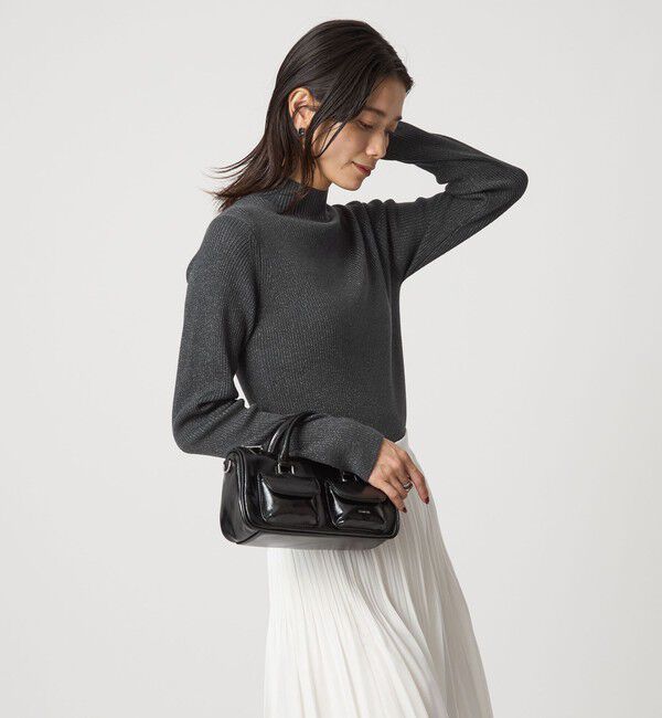 UNITED ARROWS green label relaxing「ラメ リブ ボトルネック ニット プルオーバー ウォッシャブル」|ニット・セーター|