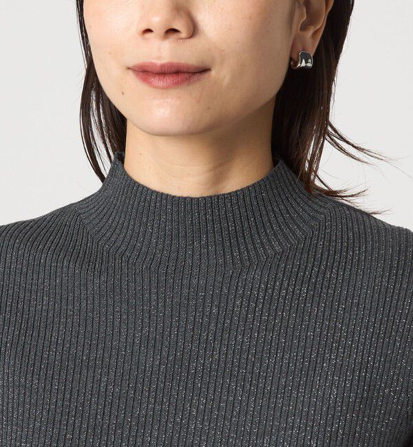 UNITED ARROWS green label relaxing「ラメ リブ ボトルネック ニット プルオーバー ウォッシャブル」|ニット・セーター|