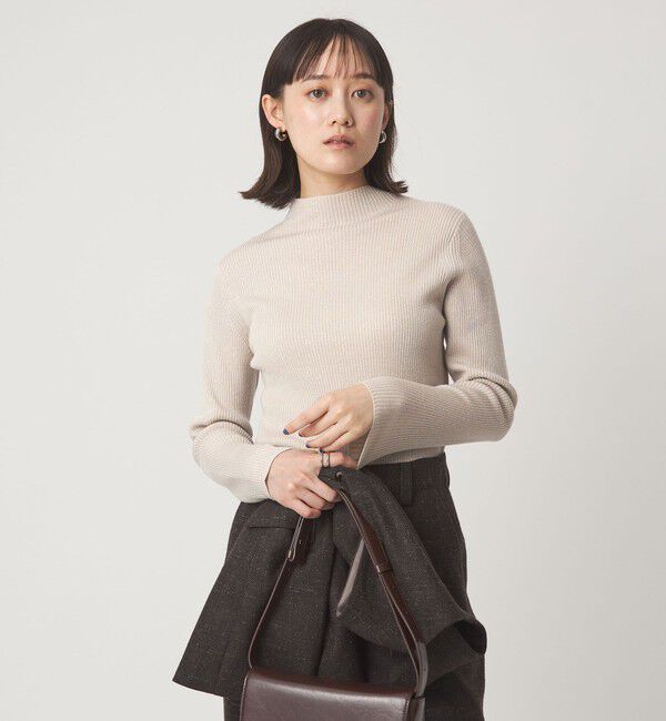 UNITED ARROWS green label relaxing「ラメ リブ ボトルネック ニット プルオーバー ウォッシャブル」|ニット・セーター|