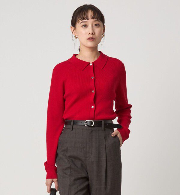 UNITED ARROWS green label relaxing「ウール エリツキ ニット カーディガン ウォッシャブル」|カーディガン|RED