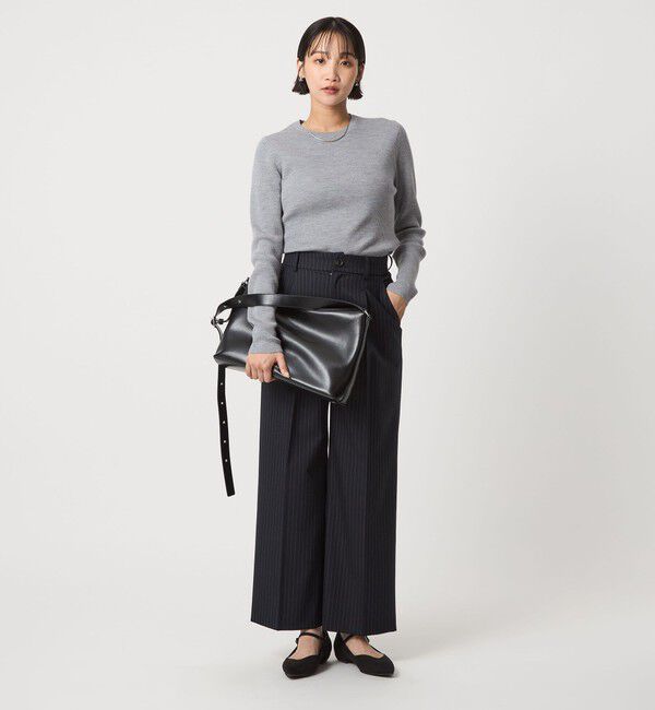 UNITED ARROWS green label relaxing「ウール リブ クルーネック ニット プルオーバー ウォッシャブル」|ニット・セーター|