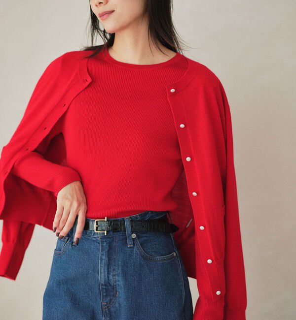 UNITED ARROWS green label relaxing「ウール リブ クルーネック ニット プルオーバー ウォッシャブル」|ニット・セーター|