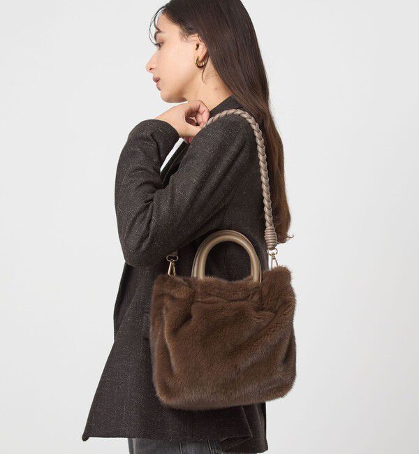 UNITED ARROWS green label relaxing「フェイクファー2WAY トートバッグ / ショルダーバッグ」|ショルダー・メッセンジャー|