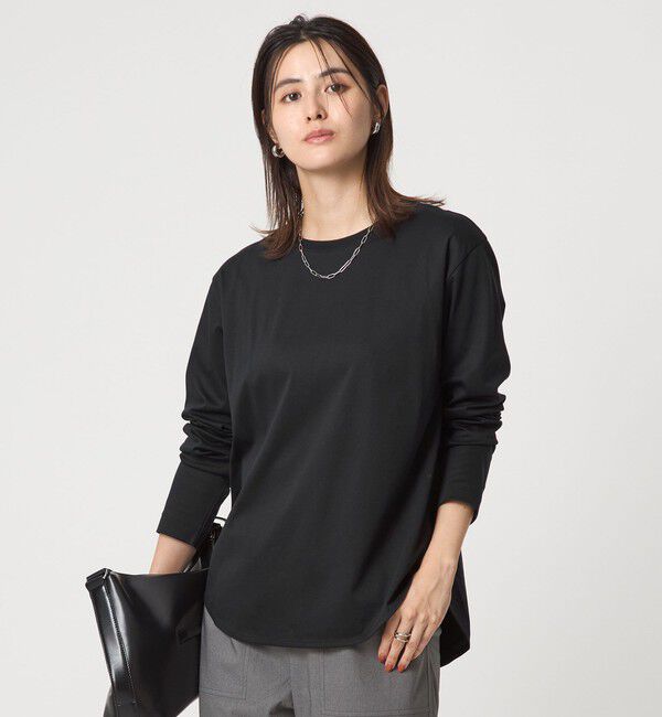 UNITED ARROWS green label relaxing「ラウンドヘム スムース ロングスリーブ プルオーバー」|Tシャツ・カットソー|