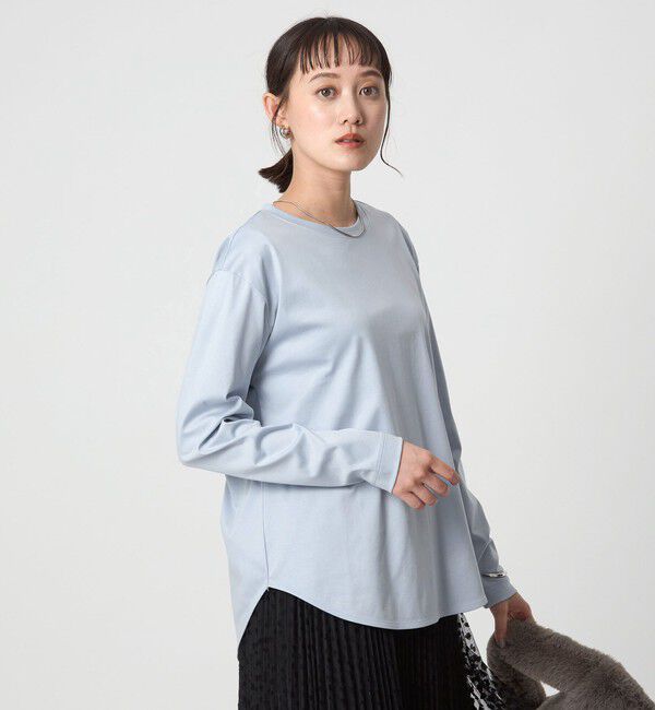 UNITED ARROWS green label relaxing「ラウンドヘム スムース ロングスリーブ プルオーバー」|Tシャツ・カットソー|LT.BLUE