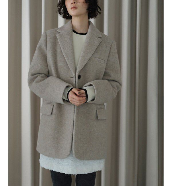 EMMEL REFINES「＜EMMEL REFINES＞EM シャギー ボンディング ジャケット」|テーラードジャケット|BEIGE