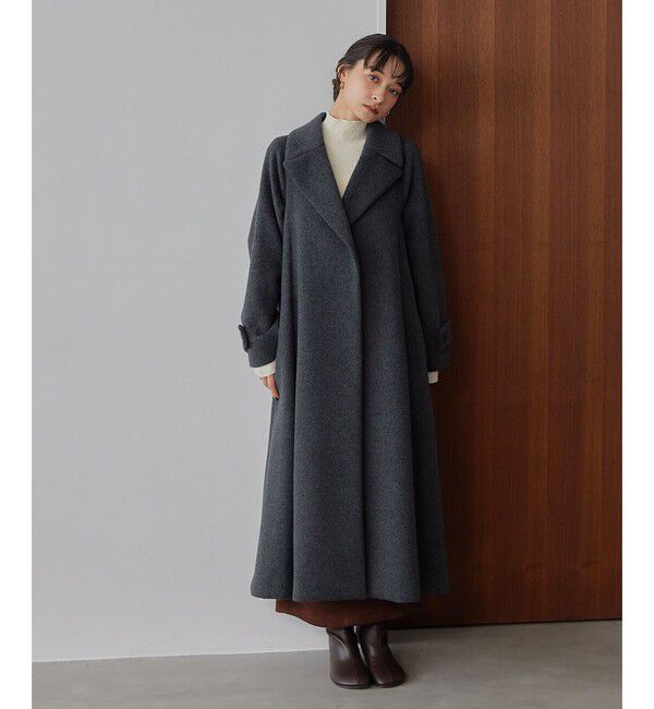 EMMEL REFINES「＜EMMEL REFINES＞EM ベルテッド フレア ロングコート」|その他|DK.GRAY