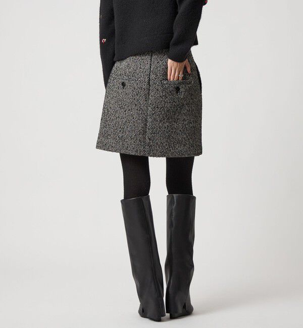EMMEL REFINES「＜EMMEL REFINES＞EM ツィードライク ボンディング ミニスカート」|スカート|