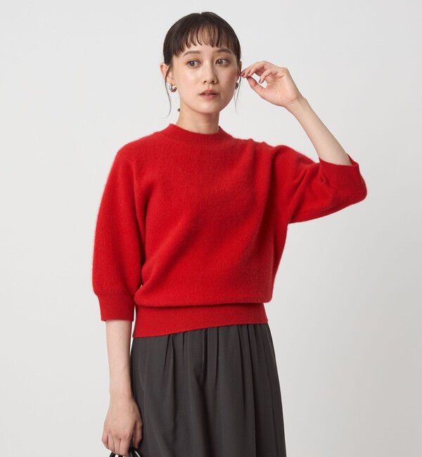 UNITED ARROWS green label relaxing「FOXブレンド ハーフスリーブ プルオーバー ニット」|ニット・セーター|