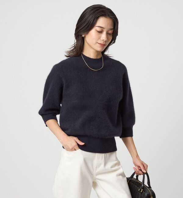 UNITED ARROWS green label relaxing「FOXブレンド ハーフスリーブ プルオーバー ニット」|ニット・セーター|