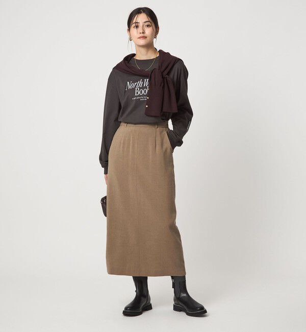 UNITED ARROWS green label relaxing「パウダリー ナロー スカート」|タイト|