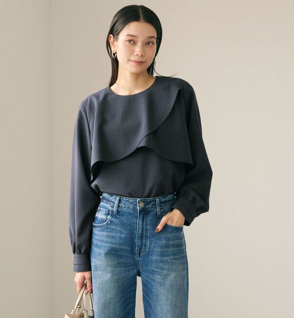 UNITED ARROWS green label relaxing「ケープ ロングスリーブ ブラウス」|シャツ・ブラウス|
