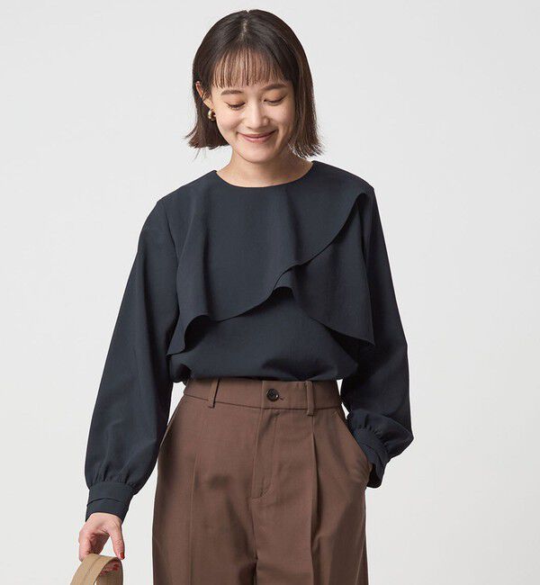 UNITED ARROWS green label relaxing「ケープ ロングスリーブ ブラウス」|シャツ・ブラウス|