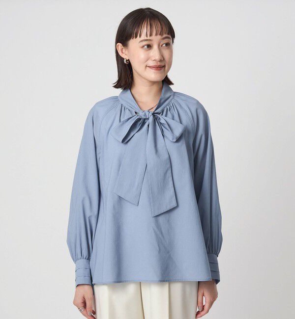 UNITED ARROWS green label relaxing「ボウタイ ギャザー ブラウス」|シャツ・ブラウス|