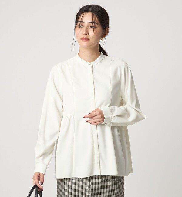 UNITED ARROWS green label relaxing「スタンドカラー ペプラム ブラウス」|シャツ・ブラウス|