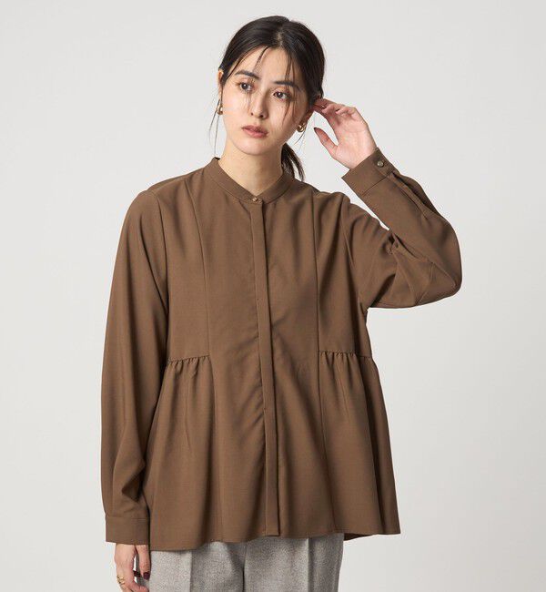 UNITED ARROWS green label relaxing「スタンドカラー ペプラム ブラウス」|シャツ・ブラウス|