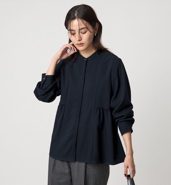 UNITED ARROWS green label relaxing「スタンドカラー ペプラム ブラウス」|シャツ・ブラウス|