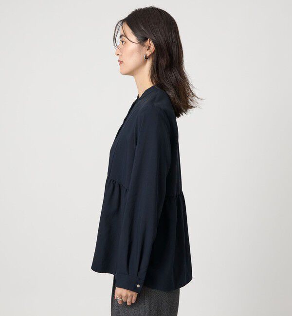 UNITED ARROWS green label relaxing「スタンドカラー ペプラム ブラウス」|シャツ・ブラウス|