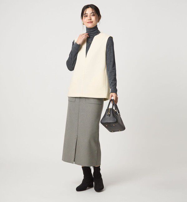 UNITED ARROWS green label relaxing「アッシュクジャージー Vネック ベスト ウォッシャブル」|ベスト・ジレ|