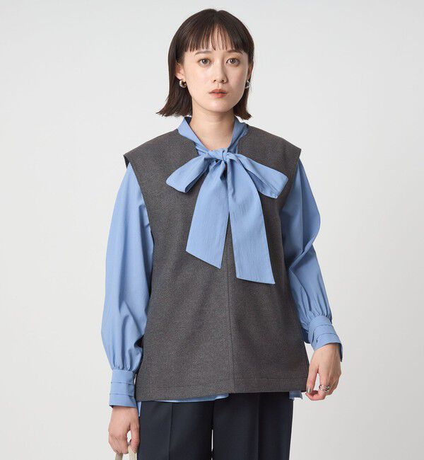 UNITED ARROWS green label relaxing「アッシュクジャージー Vネック ベスト ウォッシャブル」|ベスト・ジレ|