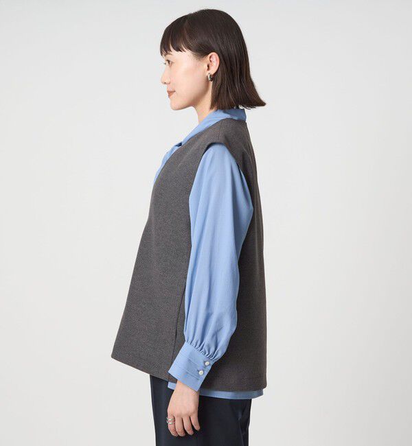 UNITED ARROWS green label relaxing「アッシュクジャージー Vネック ベスト ウォッシャブル」|ベスト・ジレ|