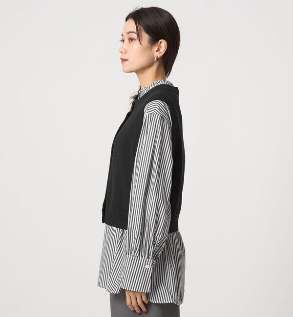 UNITED ARROWS green label relaxing「ニットベスト&times;フリルネック ブラウス」|シャツ・ブラウス|