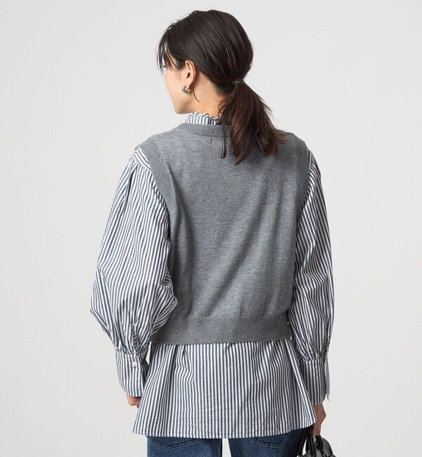 UNITED ARROWS green label relaxing「ニットベスト&times;フリルネック ブラウス」|シャツ・ブラウス|