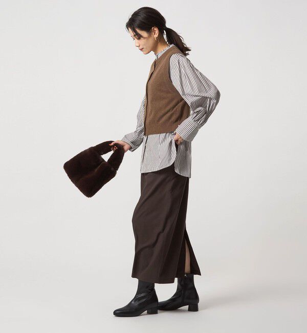 UNITED ARROWS green label relaxing「ニットベスト&times;フリルネック ブラウス」|シャツ・ブラウス|