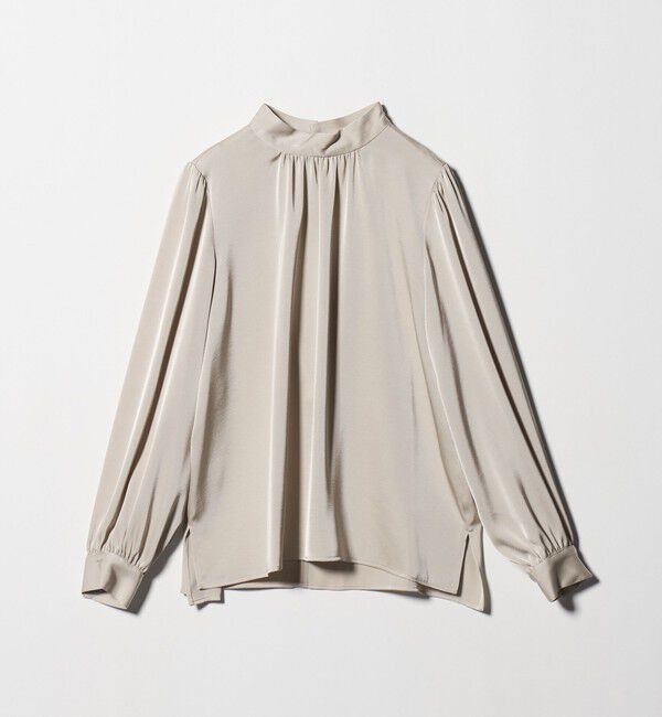 UNITED ARROWS green label relaxing「サテン スタンドネック ギャザー ブラウス」|シャツ・ブラウス|