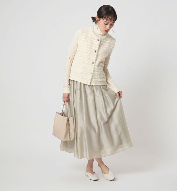 UNITED ARROWS green label relaxing「［size SHORTあり］チンツシアー ギャザー スカート」|フレア|