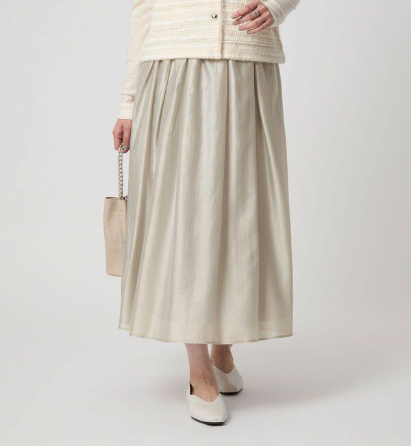 UNITED ARROWS green label relaxing「［size SHORTあり］チンツシアー ギャザー スカート」|フレア|